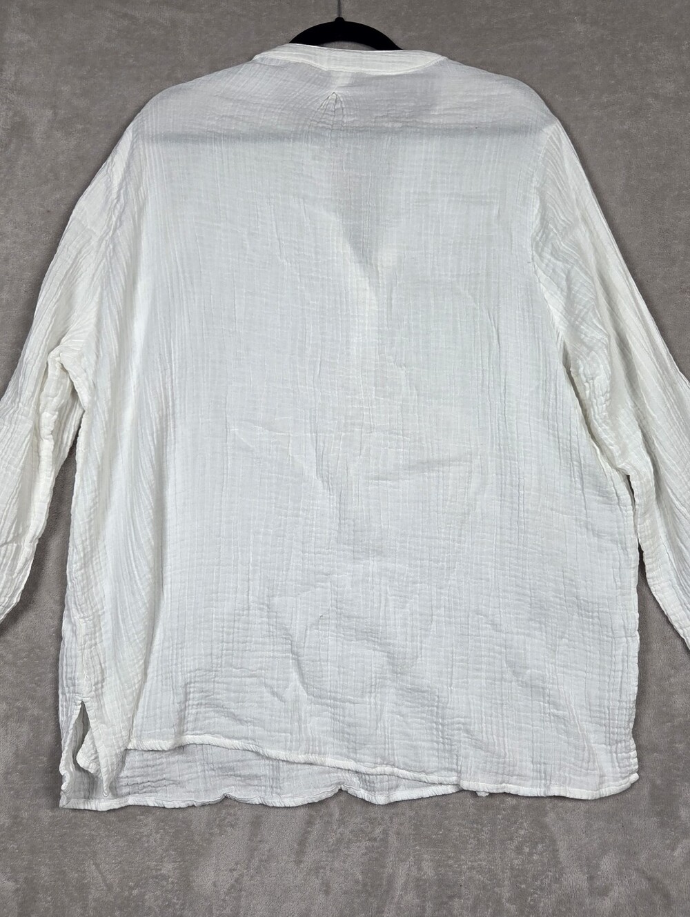 Soft Surroundings BEACH SIDE GAUZE TUNIC Blouse Button Tab Henley 2XL - Picture 6 of 8